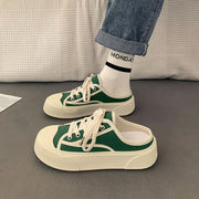 Semi-slippers small white canvas casual sneakers