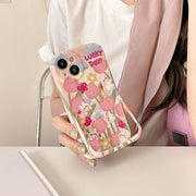 Pink tulip rabbit stand creative protective case