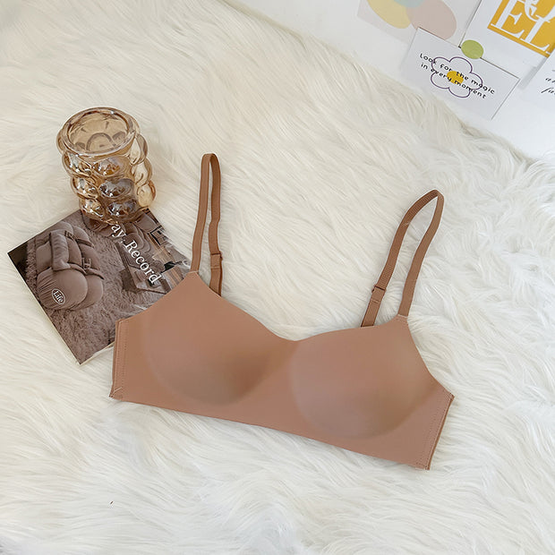 Fixed strap no steel ring thin push up lingerie bra