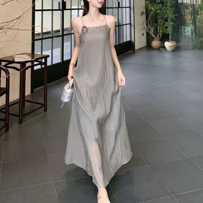 New Chinese Style Halter Neck Holiday Dress