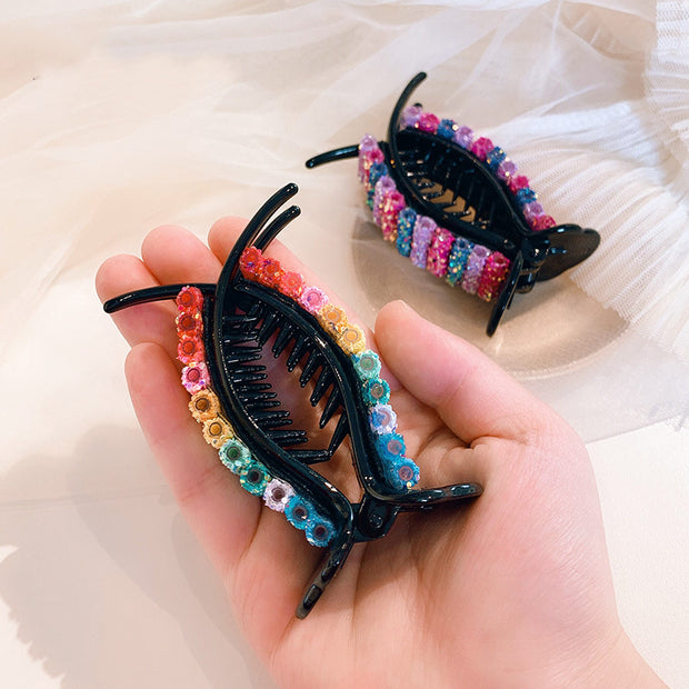 Rainbow meatball hairstyle clip hair accessories