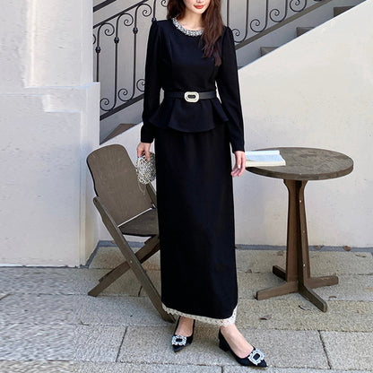 Two-Piece Set Of Ruffled Top And Skirt