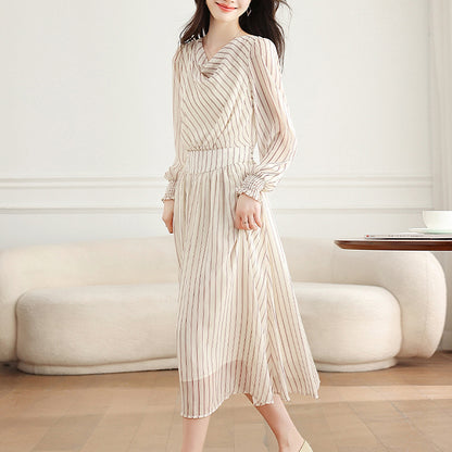 Stylish Two-Tone Striped Dress