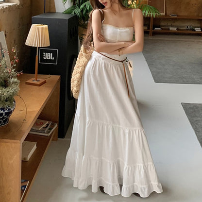 Pure Cotton White Tiered Cami Dress