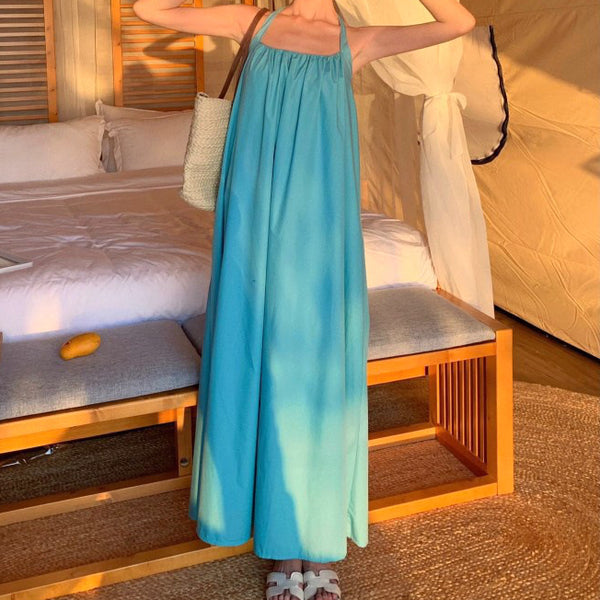 Resort Style Loose Backless Long Dress