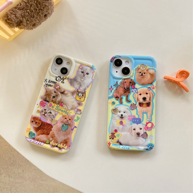 Cartoon cats and dogs diy stickers drill creative