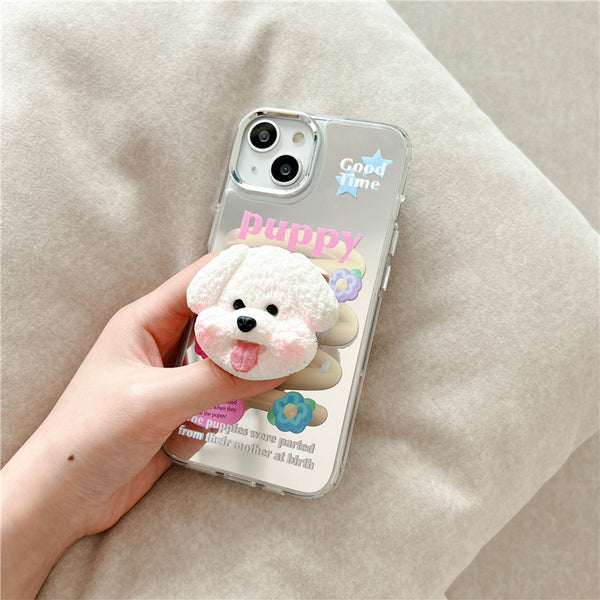Puppy Stand Mirror Creative Protective Case