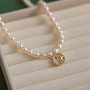 Pearl star pendant clavicle necklace