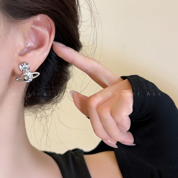 Super Shiny Stud Earrings Versatile Ear Jewelry