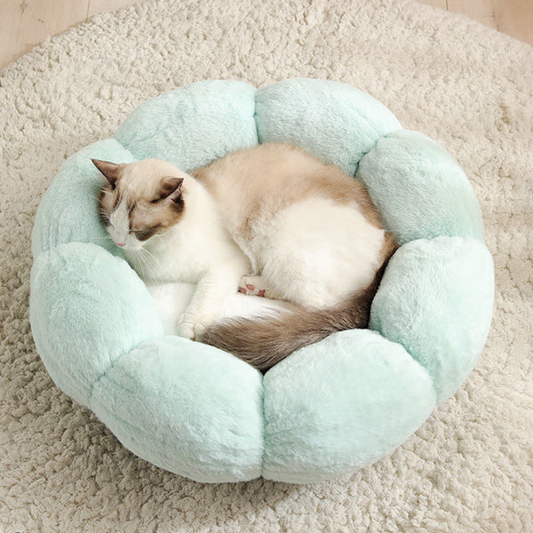 Flower Dog Cat Nest Bed Warm Pet Supplies Machine Washable