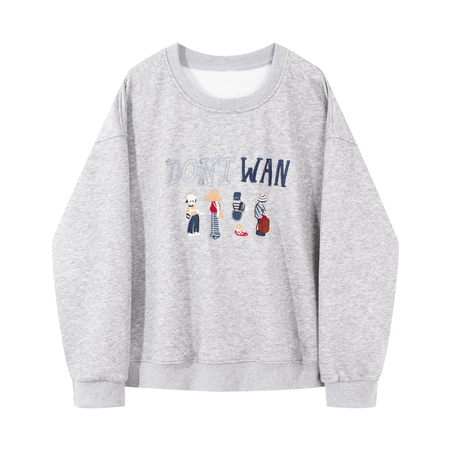 Cartoon Letter Print Long-Sleeved Sweatshirt
