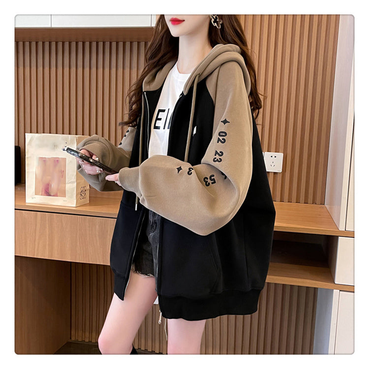 Imitation Cotton And Milk Silk Loose Casual Hooded Jacket