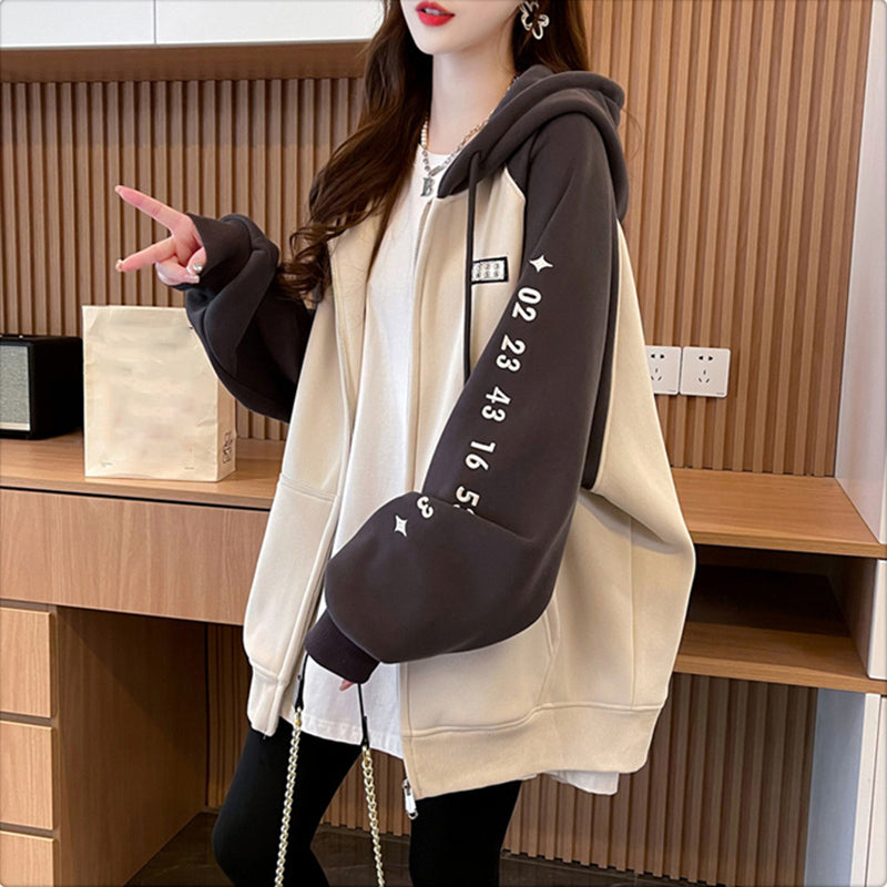 Imitation Cotton And Milk Silk Loose Casual Hooded Jacket