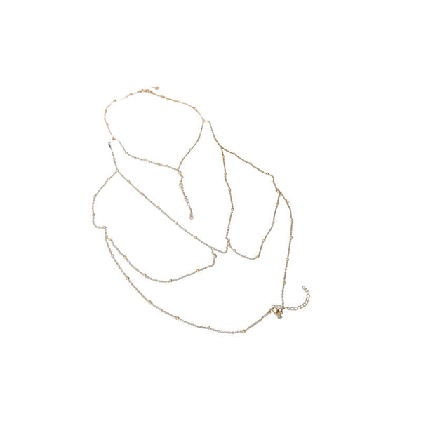 Diamond Bead Statement Body Chain Necklace