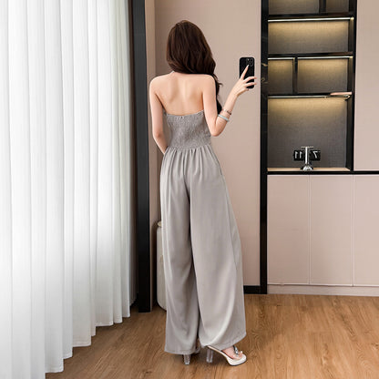 V-Neck Halter Neck Sleeveless Jumpsuit