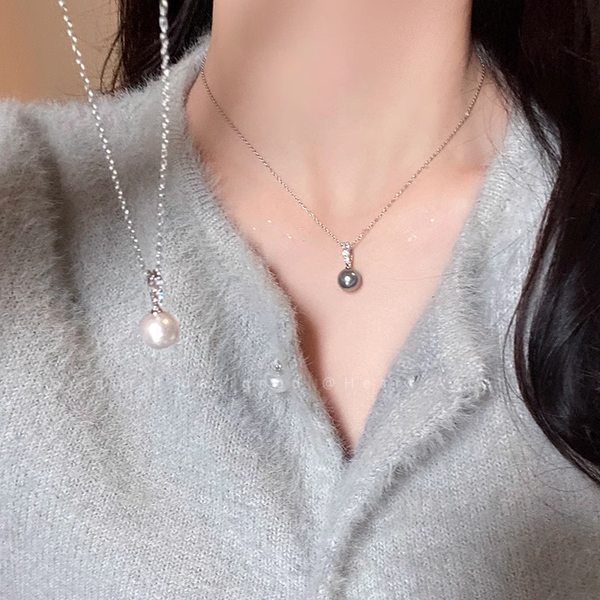 Pearl Sweater Necklace Sweatshirt Accessories Clavicle Chain