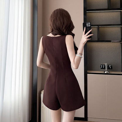 French-Style Fashionable Bow Jumpsuit