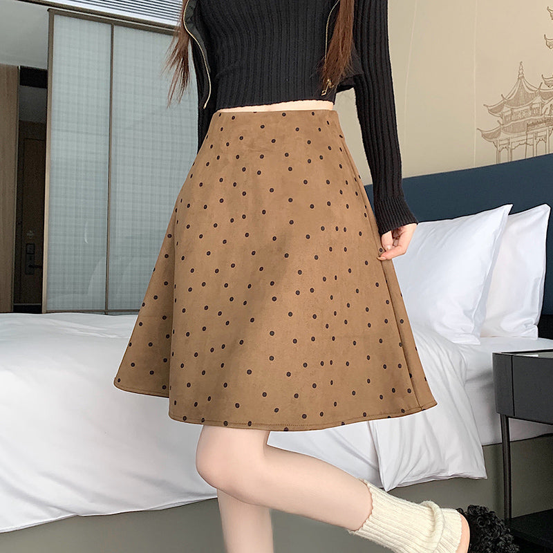 High-Waisted Midi A-Line Skirt