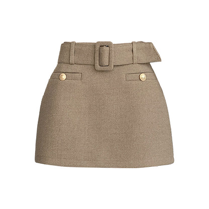 Elegant Wool-Blend Pencil Skirt