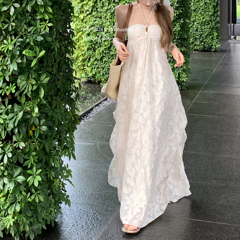 Backless Halter Vacation Dress