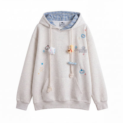 Fashionable Plus Size Long-Sleeved Hooded Sweatshirt