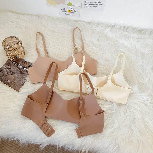 Fixed strap no steel ring thin push up lingerie bra
