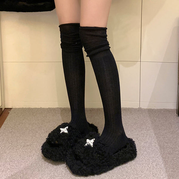 Spliced Pile Long Knee-High Spliced High Boot Socks