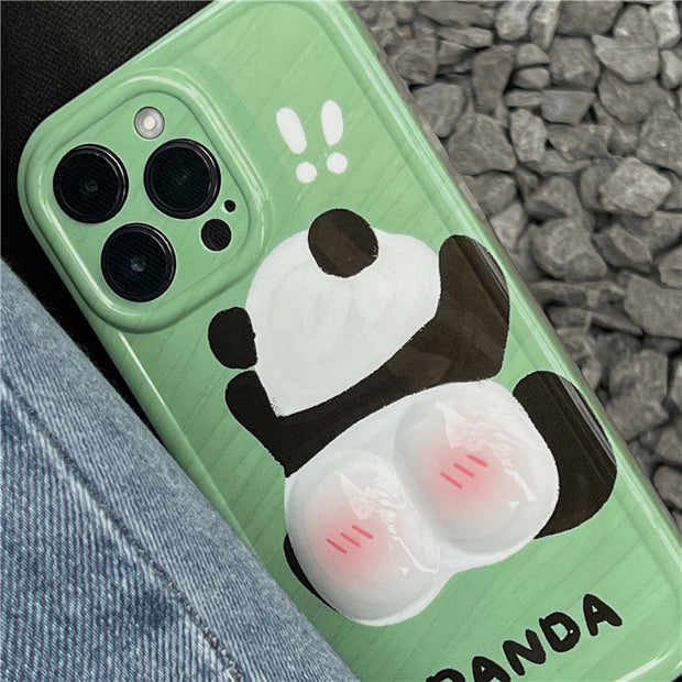 Cartoon green panda creative protective case