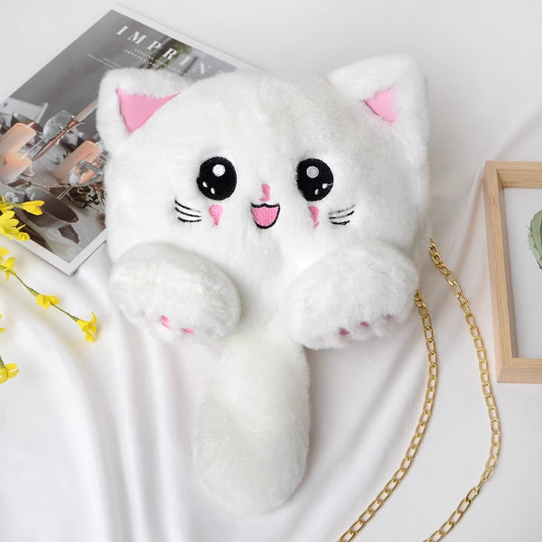New Shoulder Cute Plush Cats Funny Versatile Cross-Body Bags