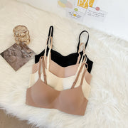 Fixed strap no steel ring thin push up lingerie bra