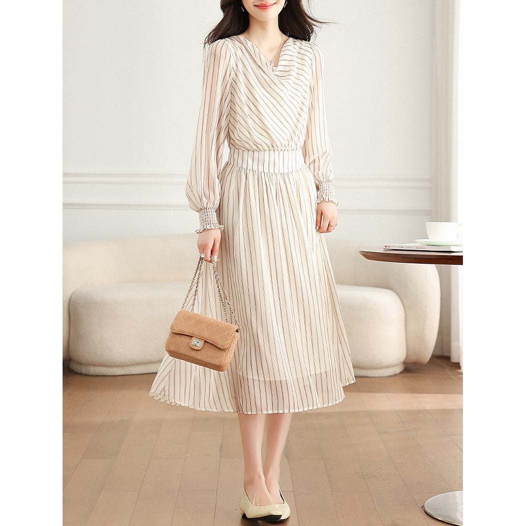 Stylish Two-Tone Striped Dress