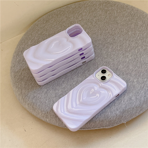 Taro purple three-dimensional love pattern protective case