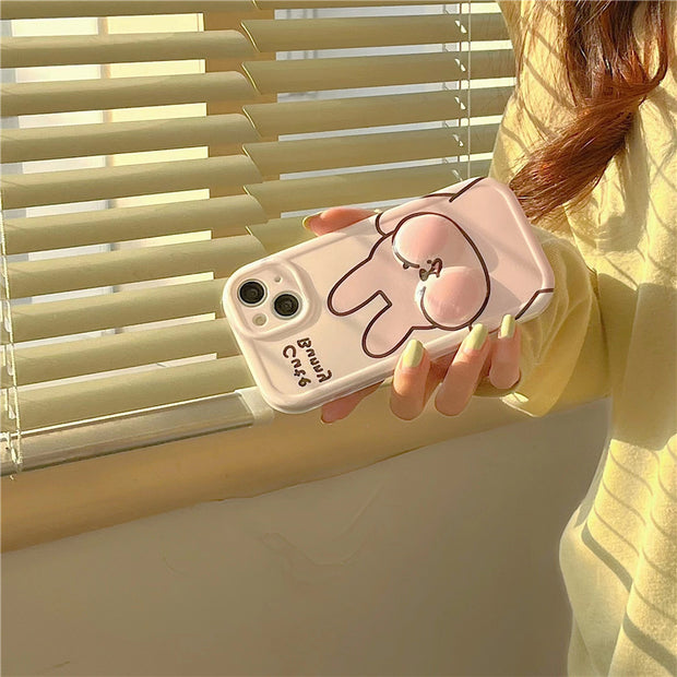 Cartoon pinch face rabbit puppy creative protective case