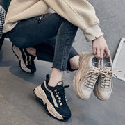 Platform shoes colorblock thick-soled sneakers