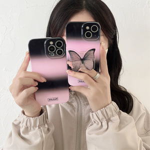 Gradient Pink Butterfly Bracket Drop-Proof Protective Case
