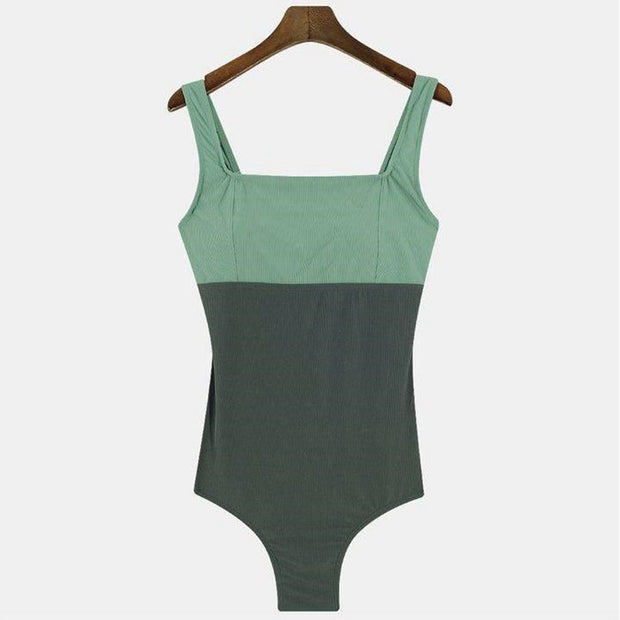 Swimwear backless fashion colorblock one-piece swimsuit