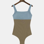 Swimwear backless fashion colorblock one-piece swimsuit