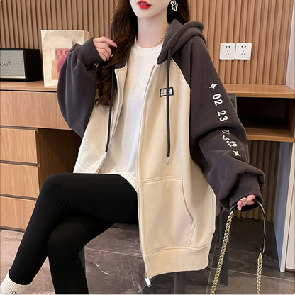 Imitation Cotton And Milk Silk Loose Casual Hooded Jacket