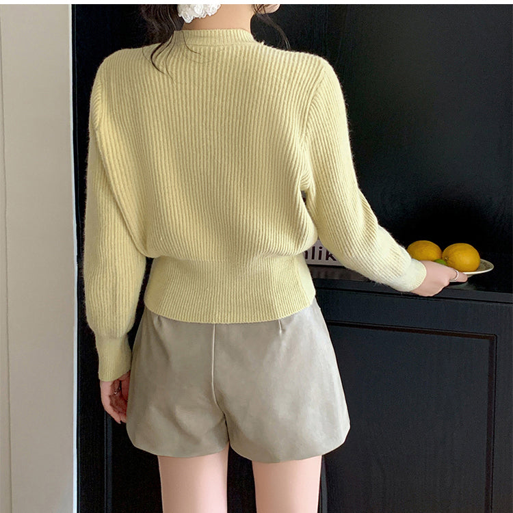 Metal Button Knitted Cardigan Jacket