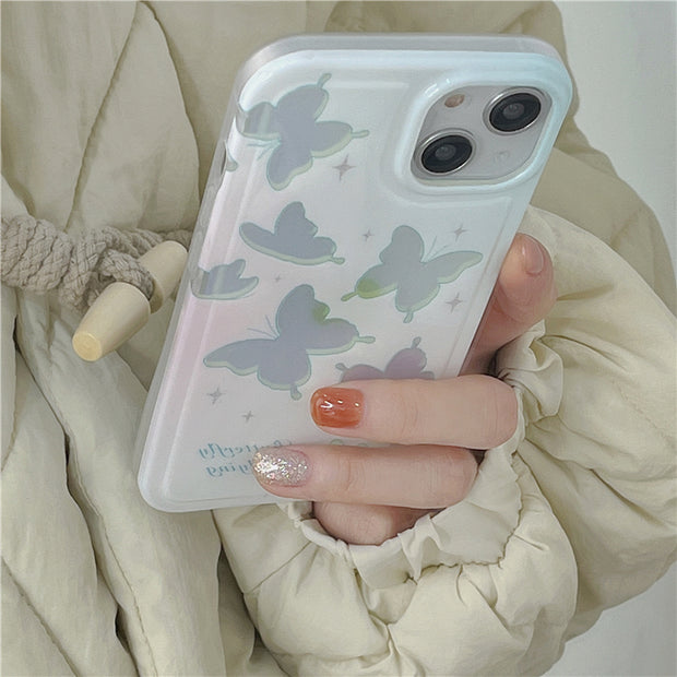 Laser gradient butterfly creative drop-proof protective case