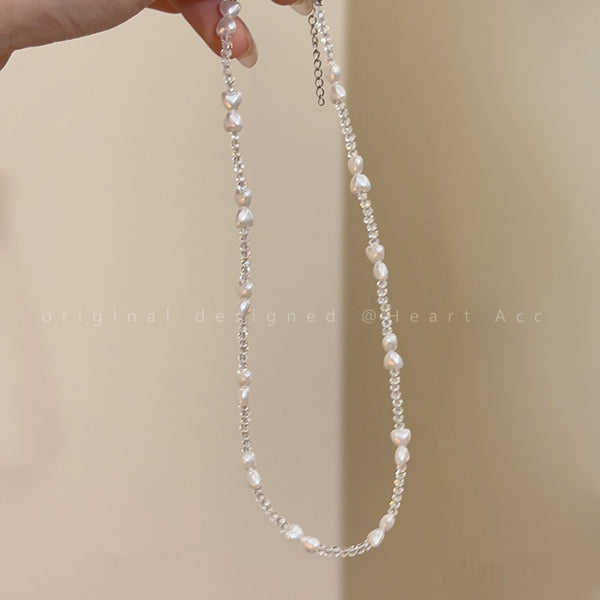 Transparent Zircon Beaded Clavicle Chain Versatile Necklace
