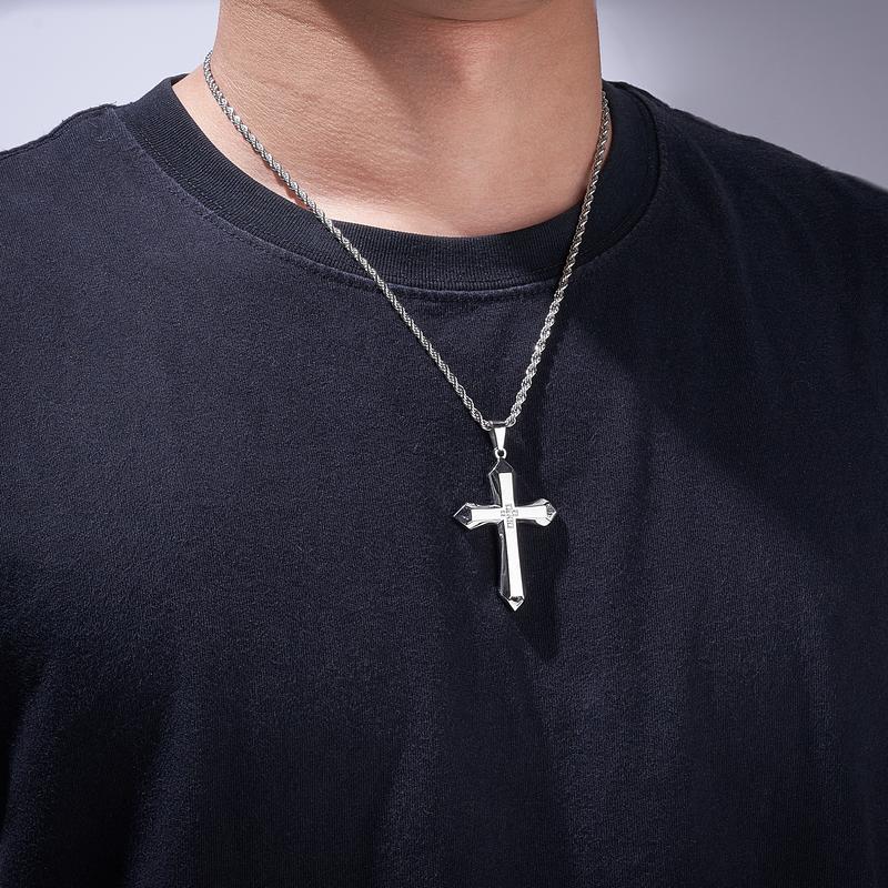 Zircon Cross Necklace, Trendy Faith Jewelry