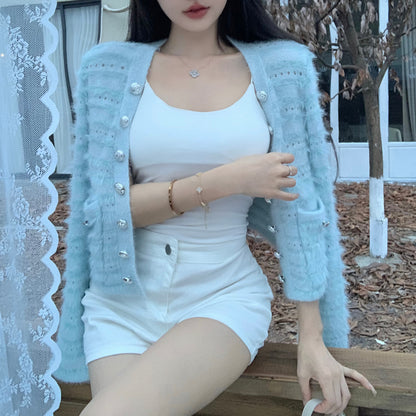 Tassel Loose Knit Single-Breasted Cardigan Sweater Jacket