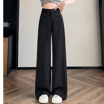 High-Waisted Straight-Leg Loose Casual Pants