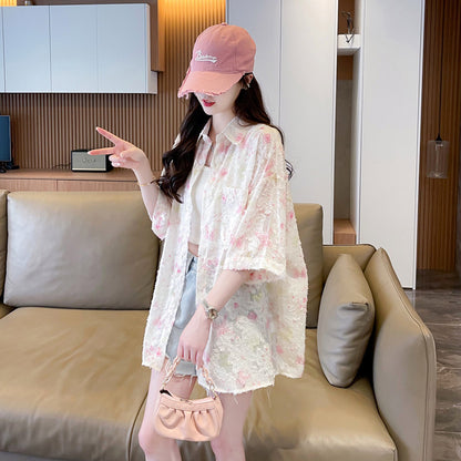 Ice Silk Chiffon Short-Sleeve Shirt