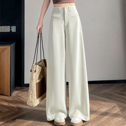 High-Waisted Straight-Leg Loose Casual Pants