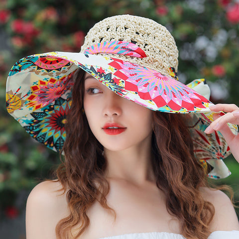 Seaside Anti-Ultraviolet Large Edge Beach Sunshade Sunscreen Straw Hat