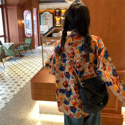Floral Print Casual Loose-Fitting Shirt