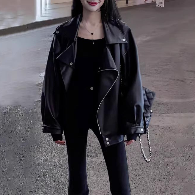 Maillard Retro Black PU Leather Jacket