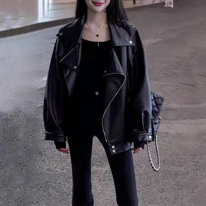 Maillard Retro Black PU Leather Jacket